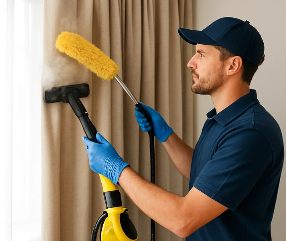 Trusted curtain steam cleaning technician Matty Curtain Cleaning taringa QLD