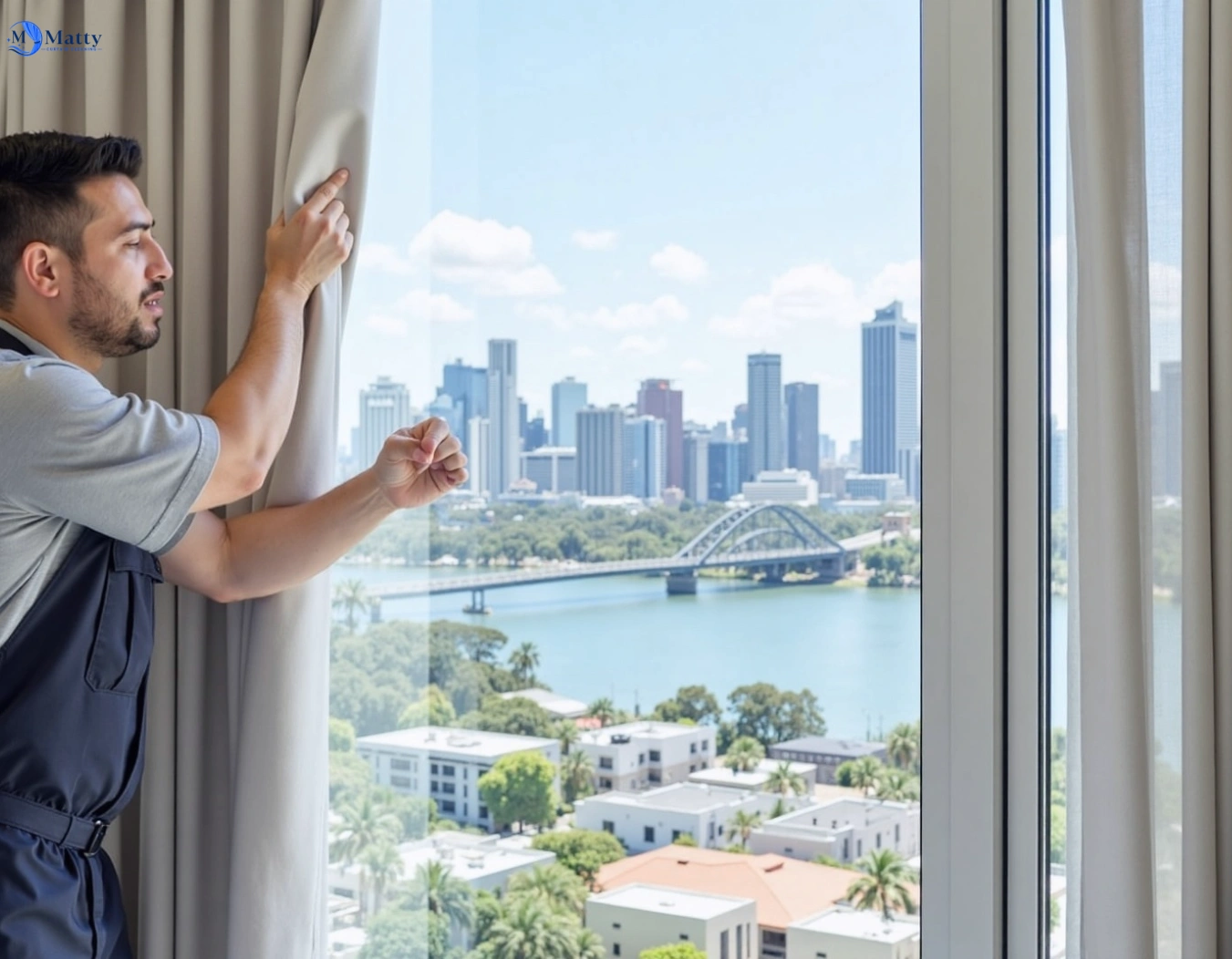 Professional curtain steam cleaning service taringa QLD by Matty Curtain Cleaning